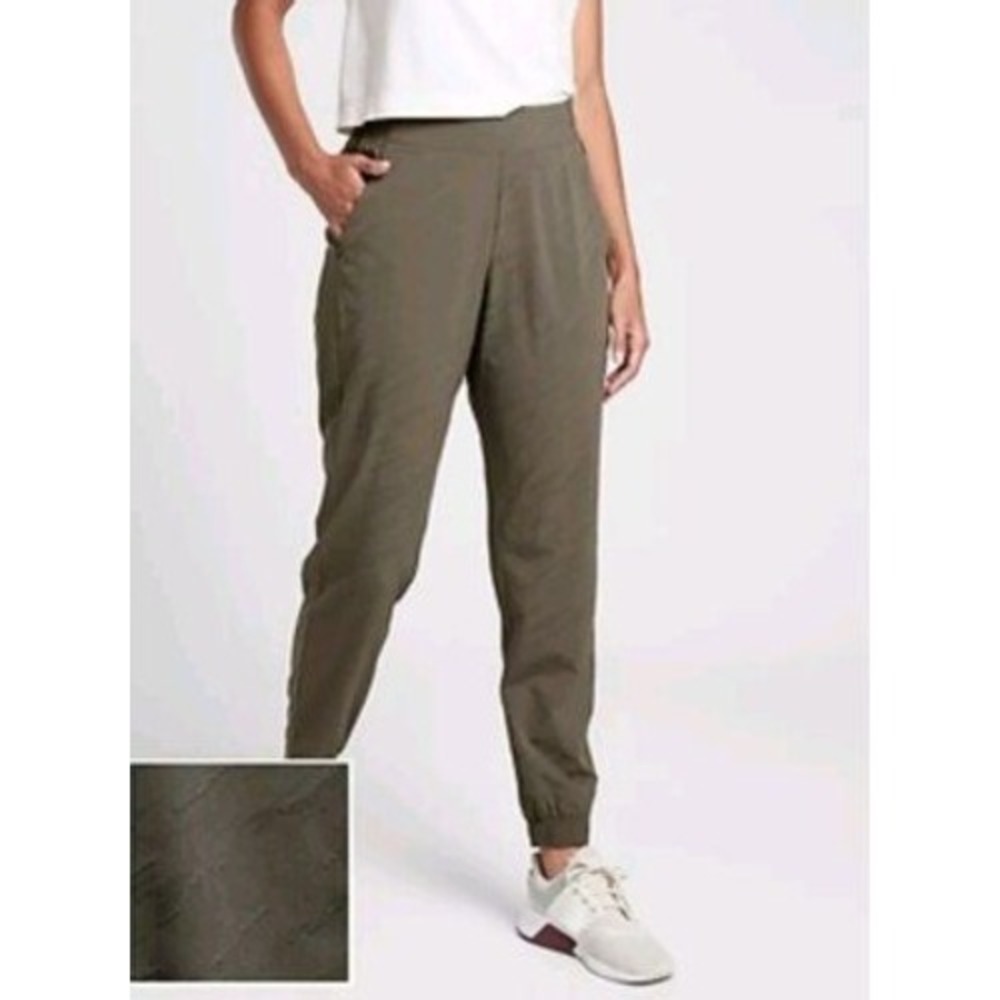 Athleta Textured Brooklyn Jogger Olive Green Pants Size 2 566689-01